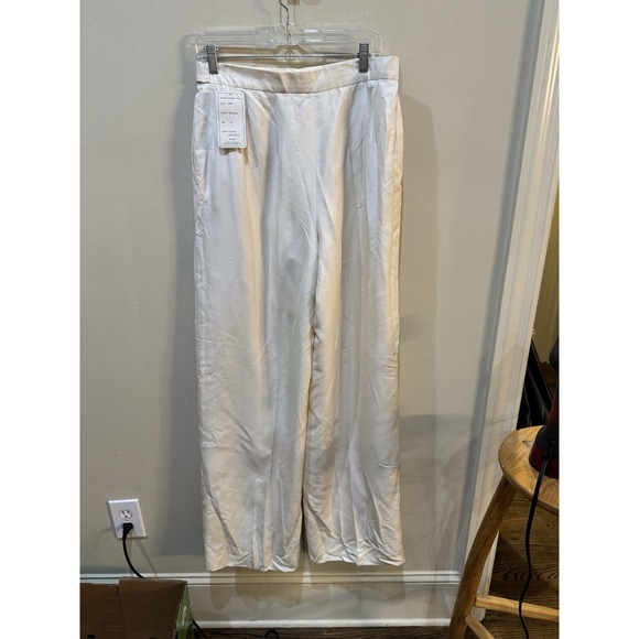 Carlisle Sport 100% Silk Women Trousers Size 14 Off White Vintage Old Money Flaw - Picture 3 of 16